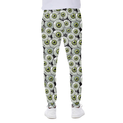 Frankenstein Eyeball Pattern Print Scuba Joggers