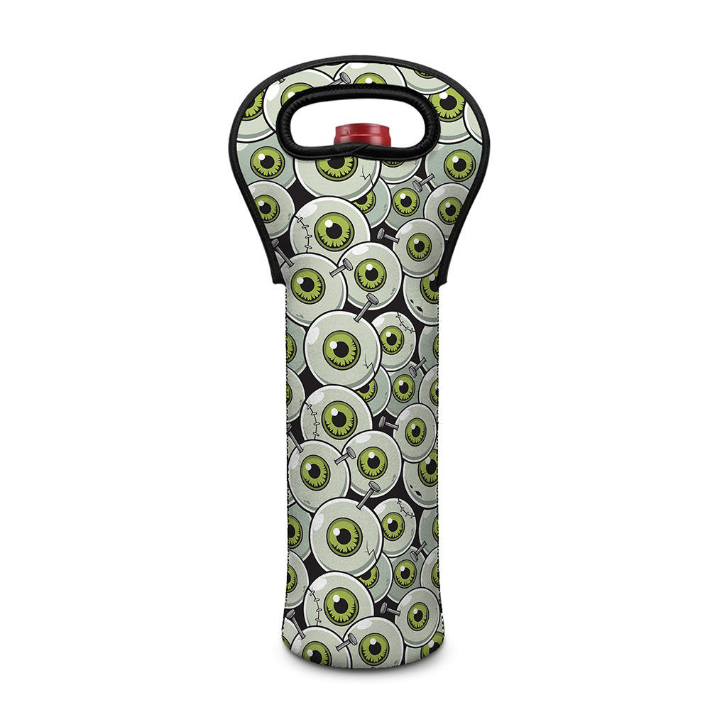 Frankenstein Eyeball Pattern Print Single Neoprene Wine Tote