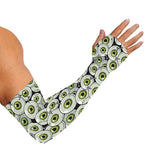 Frankenstein Eyeball Pattern Print Sun Protection Arm Sleeves