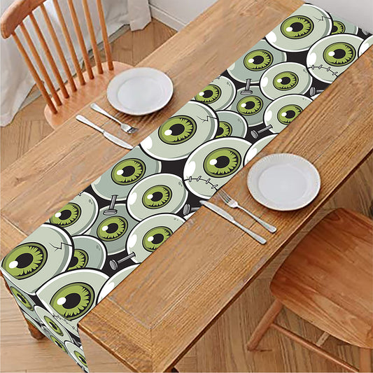 Frankenstein Eyeball Pattern Print Table Runner