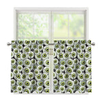 Frankenstein Eyeball Pattern Print Tier Curtains