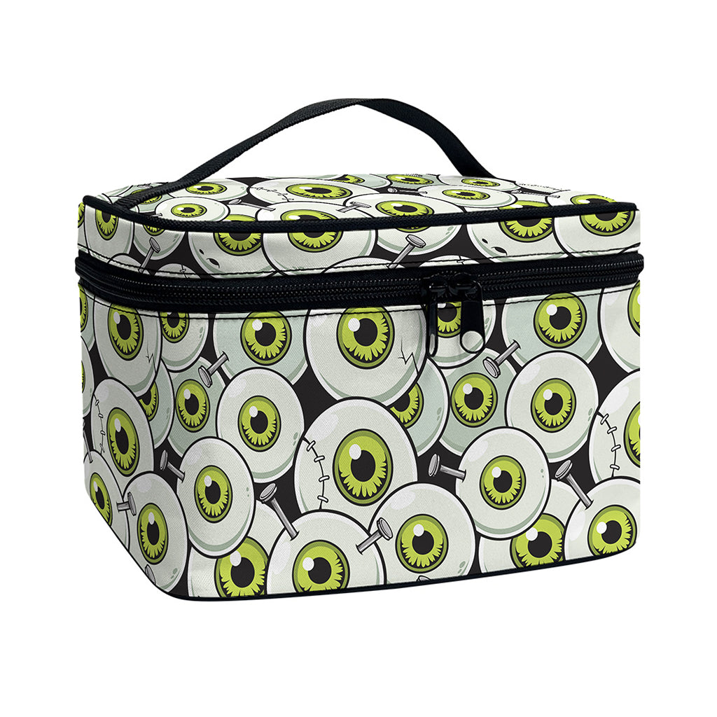 Frankenstein Eyeball Pattern Print Travel Makeup Bag