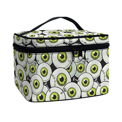 Frankenstein Eyeball Pattern Print Travel Makeup Bag