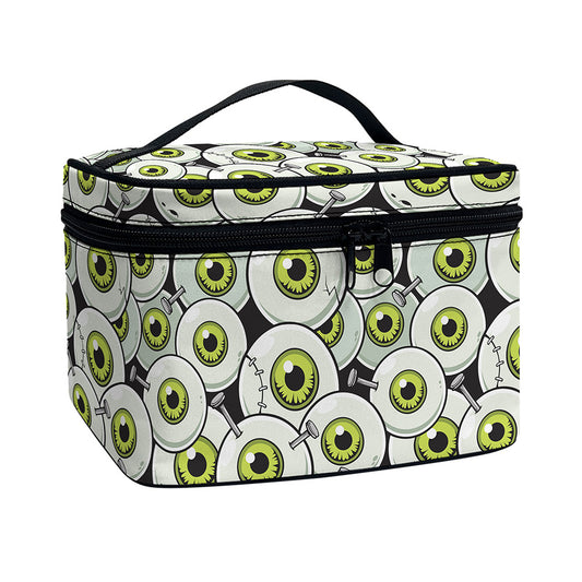 Frankenstein Eyeball Pattern Print Travel Makeup Bag