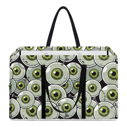 Frankenstein Eyeball Pattern Print Utility Tote Bag