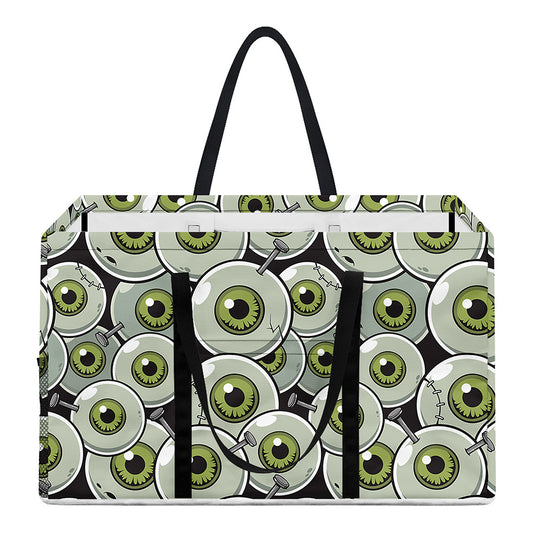 Frankenstein Eyeball Pattern Print Utility Tote Bag