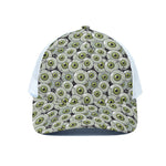 Frankenstein Eyeball Pattern Print White Mesh Trucker Cap