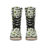 Frankenstein Eyeball Pattern Print Winter Boots