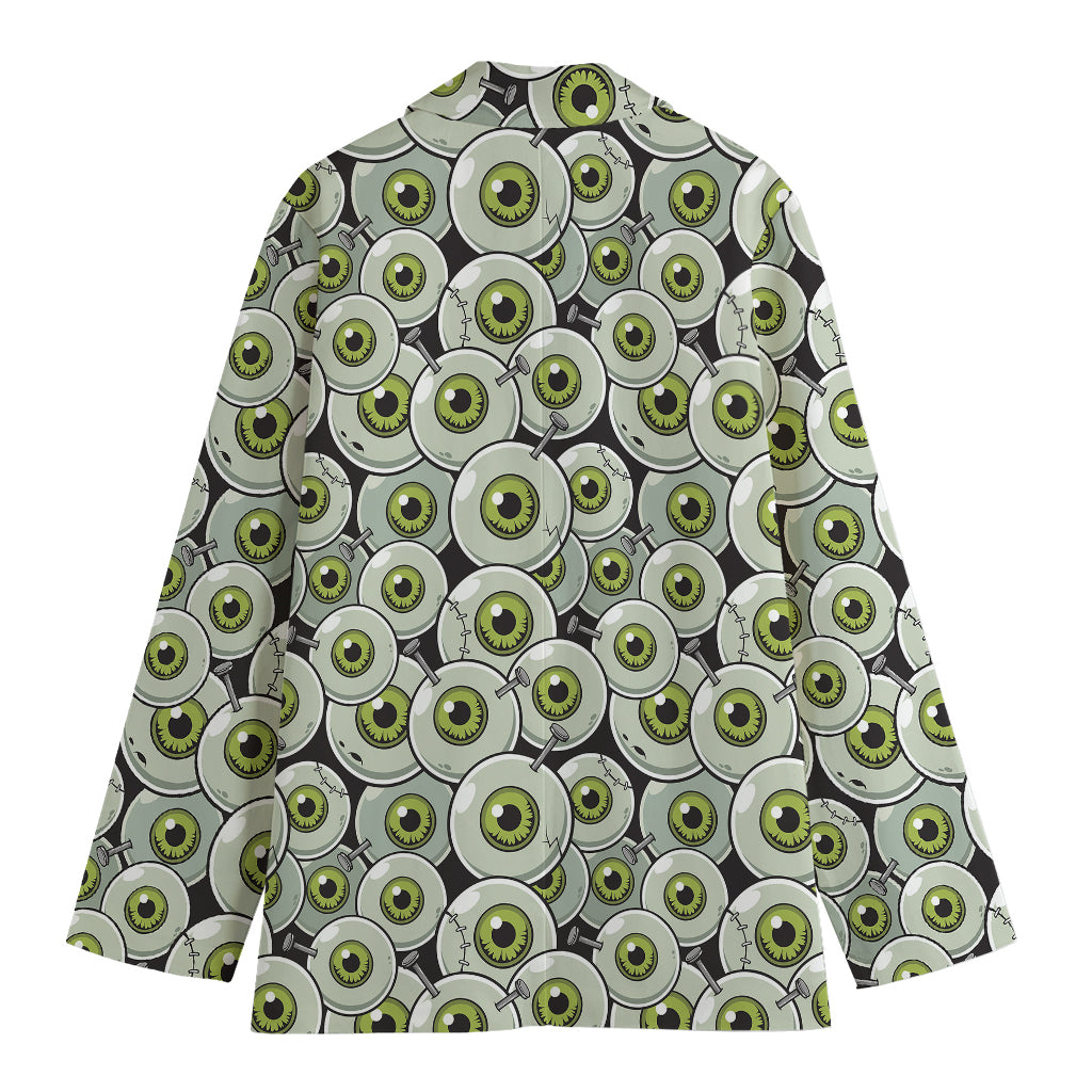 Frankenstein Eyeball Pattern Print Women's Blazer