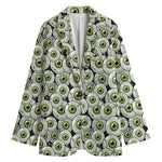 Frankenstein Eyeball Pattern Print Women's Cotton Blazer