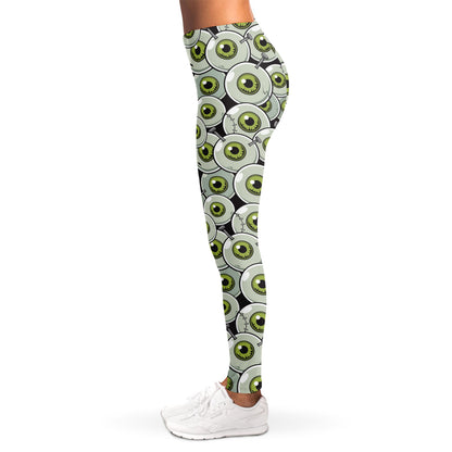 Frankenstein Eyeball Pattern Print Women's Leggings