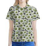 Frankenstein Eyeball Pattern Print Women's Polo Shirt