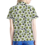 Frankenstein Eyeball Pattern Print Women's Polo Shirt