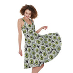 Frankenstein Eyeball Pattern Print Women's Sleeveless Dress