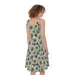 Frankenstein Eyeball Pattern Print Women's Sleeveless Dress
