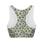 Frankenstein Eyeball Pattern Print Women's Sports Bra