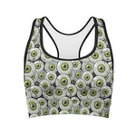 Frankenstein Eyeball Pattern Print Women's Sports Bra