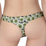 Frankenstein Eyeball Pattern Print Women's Thong