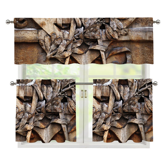 Freemasonry Emblem Print 3 Piece Kitchen Curtains
