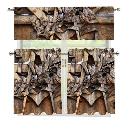Freemasonry Emblem Print 3 Piece Kitchen Curtains