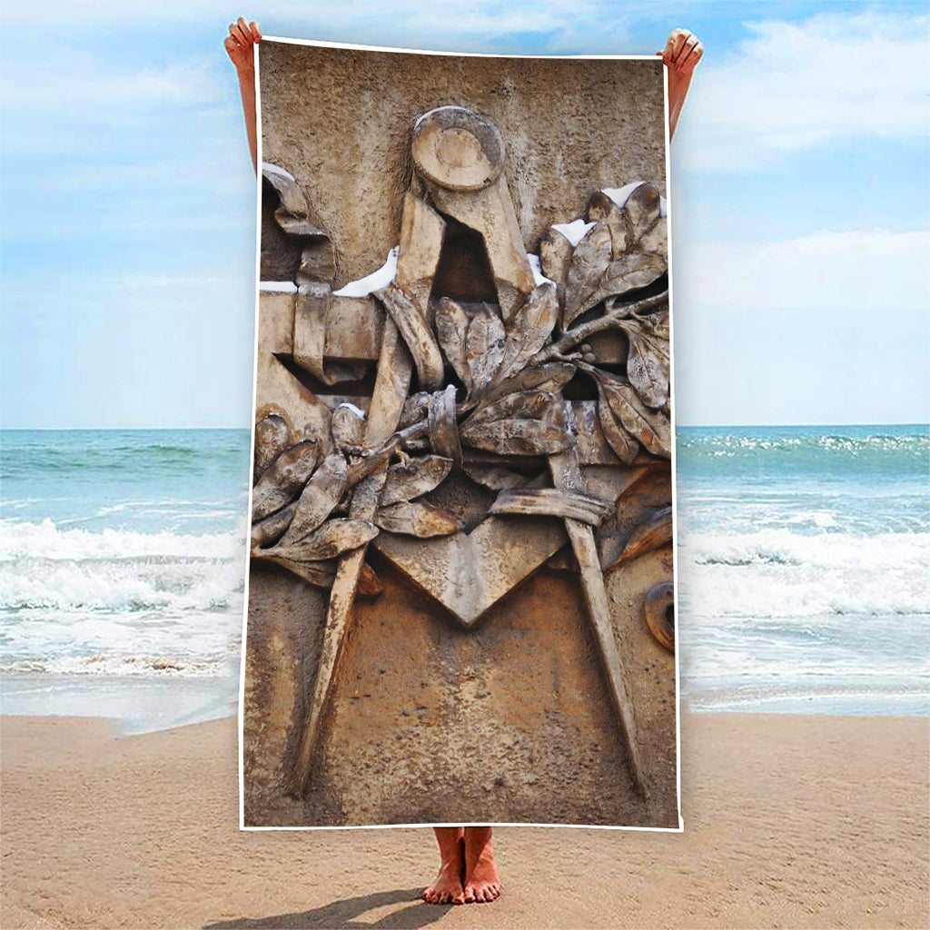 Freemasonry Emblem Print Beach Towel