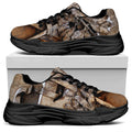 Freemasonry Emblem Print Black Chunky Shoes