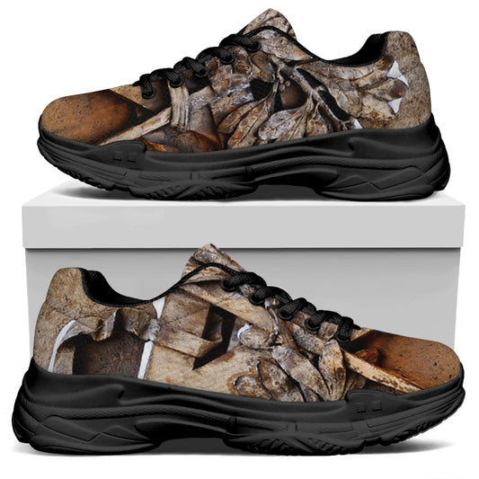 Freemasonry Emblem Print Black Chunky Shoes