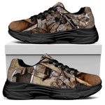 Freemasonry Emblem Print Black Chunky Shoes