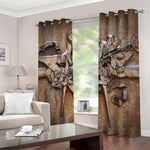 Freemasonry Emblem Print Blackout Grommet Curtains