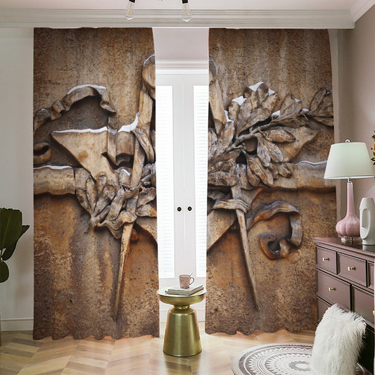 Freemasonry Emblem Print Blackout Pencil Pleat Curtains