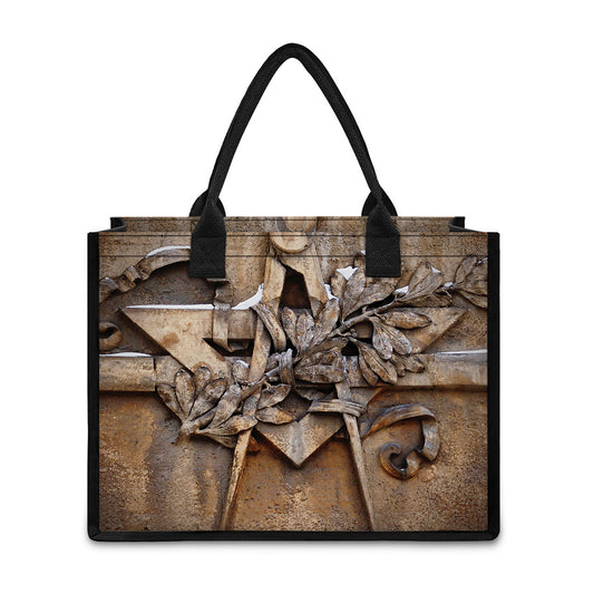 Freemasonry Emblem Print Canvas Tote Bag