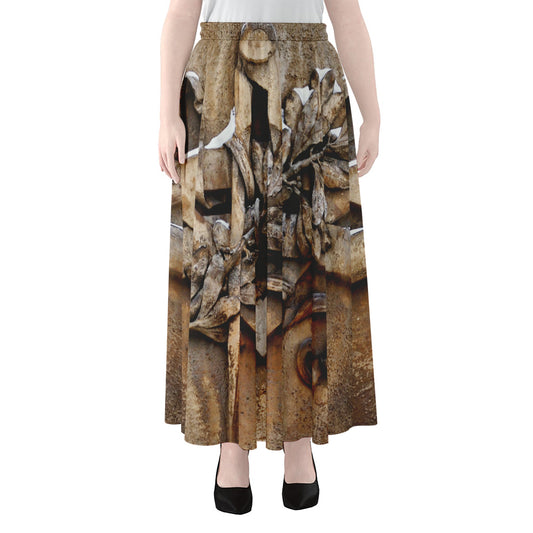 Freemasonry Emblem Print Chiffon Maxi Skirt