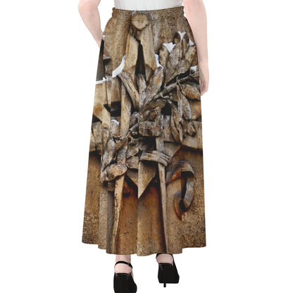 Freemasonry Emblem Print Chiffon Maxi Skirt