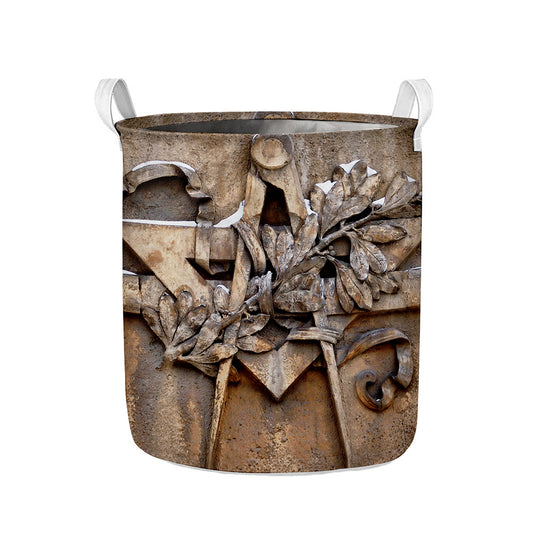 Freemasonry Emblem Print Collapsible Laundry Basket