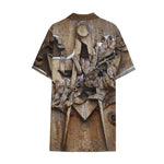 Freemasonry Emblem Print Cotton Hawaiian Shirt