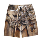 Freemasonry Emblem Print Cotton Shorts