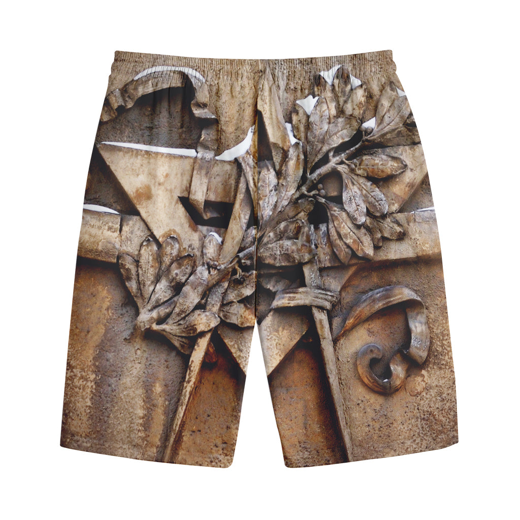 Freemasonry Emblem Print Cotton Shorts