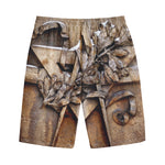 Freemasonry Emblem Print Cotton Shorts