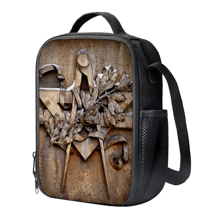 Freemasonry Emblem Print Crossbody Lunch Bag