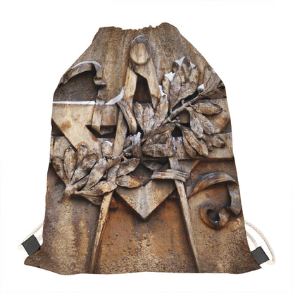 Freemasonry Emblem Print Drawstring Bag