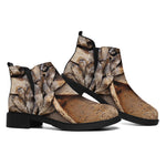 Freemasonry Emblem Print Flat Ankle Boots