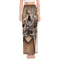 Freemasonry Emblem Print High Slit Maxi Skirt