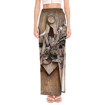 Freemasonry Emblem Print High Slit Maxi Skirt