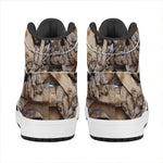 Freemasonry Emblem Print High Top Leather Sneakers