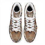 Freemasonry Emblem Print High Top Leather Sneakers