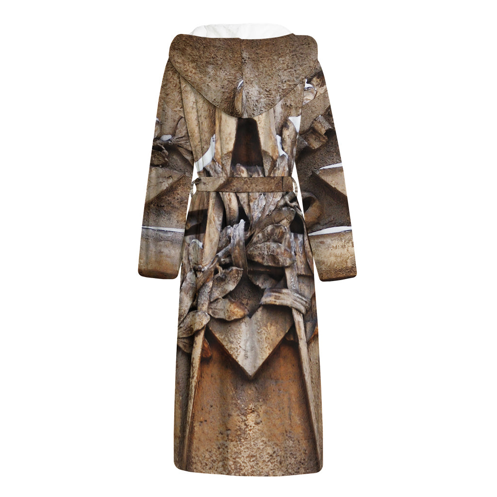 Freemasonry Emblem Print Hooded Bathrobe