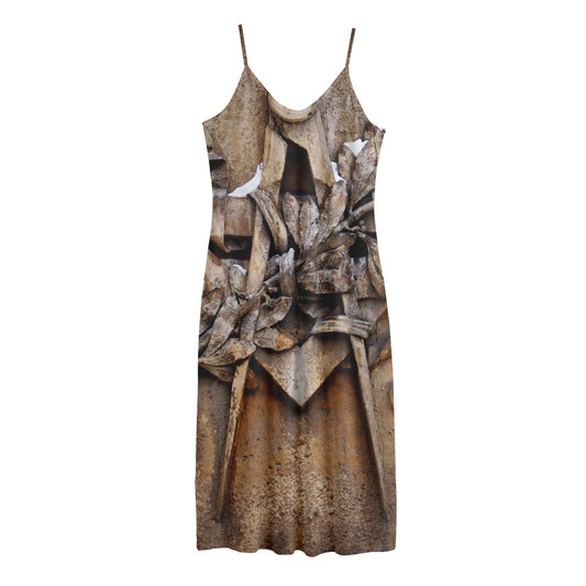 Freemasonry Emblem Print Jersey Midi Cami Dress