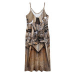 Freemasonry Emblem Print Jersey Midi Cami Dress