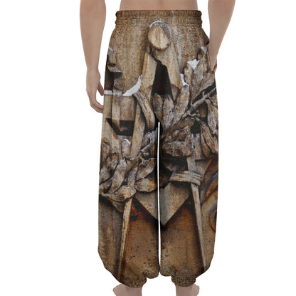 Freemasonry Emblem Print Lantern Pants