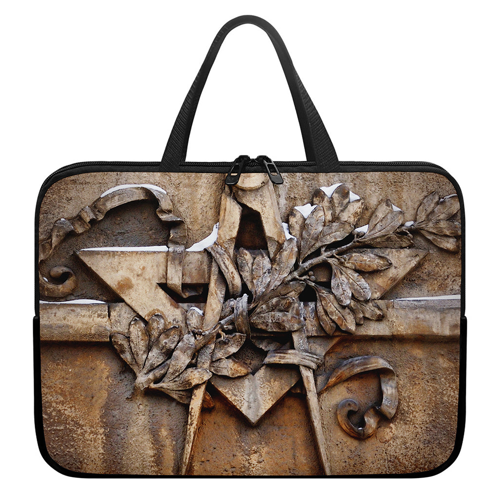 Freemasonry Emblem Print Laptop Sleeve With Handle